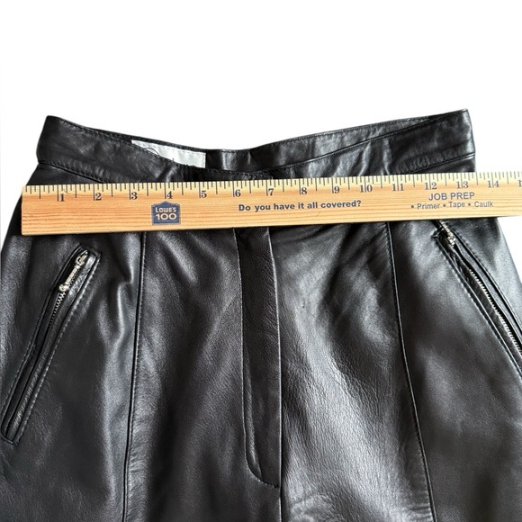 Vintage Cedars Black Leather Stirrup Pants Ankle Zip‎ High Waist Size 10 - Picture 8 of 16